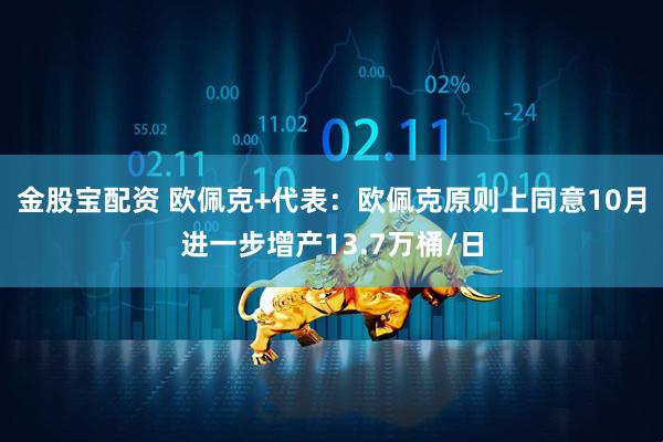 金股宝配资 欧佩克+代表：欧佩克原则上同意10月进一步增产13.7万桶/日